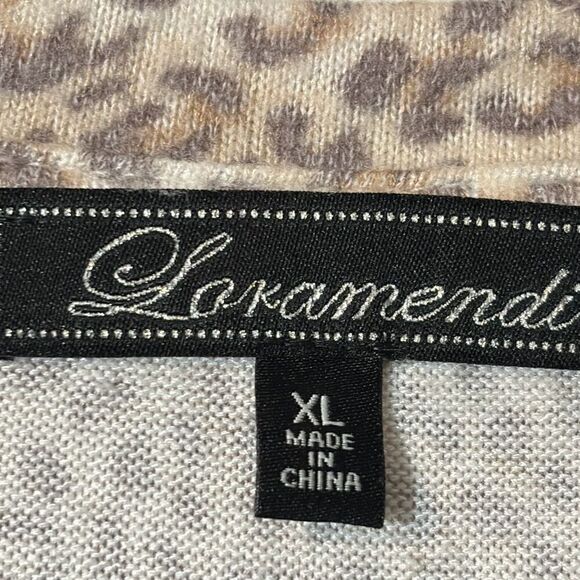 Loramendi leopard print pullover sweater with side vents XL - Picture 7 of 9